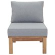Modway Marina Modern Wood Outdoor Teak Armless Chair in Natural/Gray