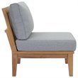 Modway Marina Modern Wood Outdoor Teak Armless Chair in Natural/Gray