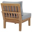 Modway Marina Modern Wood Outdoor Teak Armless Chair in Natural/Gray