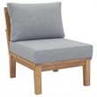 Modway Marina Modern Wood Outdoor Teak Armless Chair in Natural/Gray