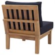 Modway Marina Modern Wood Outdoor Teak Armless Chair in Natural/Navy