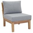 Modway Marina 2-Piece Teak Wood Patio Sofa Sectional Set in Natural/Gray