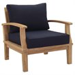 Marina 3 Piece Outdoor Patio Teak Set in Natural Navy