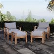 Marina 4 Piece Outdoor Patio Teak Set in Natural Gray