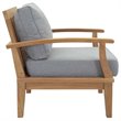 Marina 4 Piece Outdoor Patio Teak Set in Natural Gray
