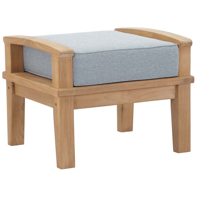 Marina 4 Piece Outdoor Patio Teak Set in Natural Gray
