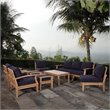 Modway Marina 4 Piece Patio Sofa Set in Natural and Navy