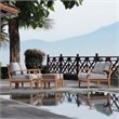 Marina 5 Piece Outdoor Patio Teak Set in Natural Gray