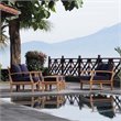 Marina 5 Piece Outdoor Patio Teak Set in Natural Navy
