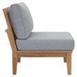 Modway Marina Modern Wood 5-Piece Patio Teak Sofa Set in Natural/Gray