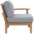 Marina 6 Piece Outdoor Patio Teak Set in Natural Gray