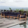 Marina 6 Piece Outdoor Patio Teak Set in Natural Navy