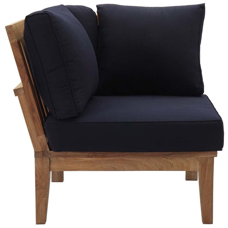 Marina 6 Piece Outdoor Patio Teak Set in Natural Navy