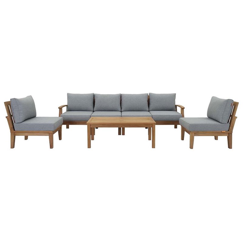 Modway marina teak deals sofa