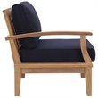 Modway Marina 7-Piece Solid Teak Wood Patio Sofa Set in Natural/Navy