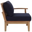 Modway Marina 7-Piece Solid Teak Wood Patio Sofa Set in Natural/Navy
