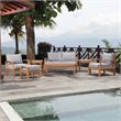 Marina 7 Piece Outdoor Patio Teak Set in Natural Gray
