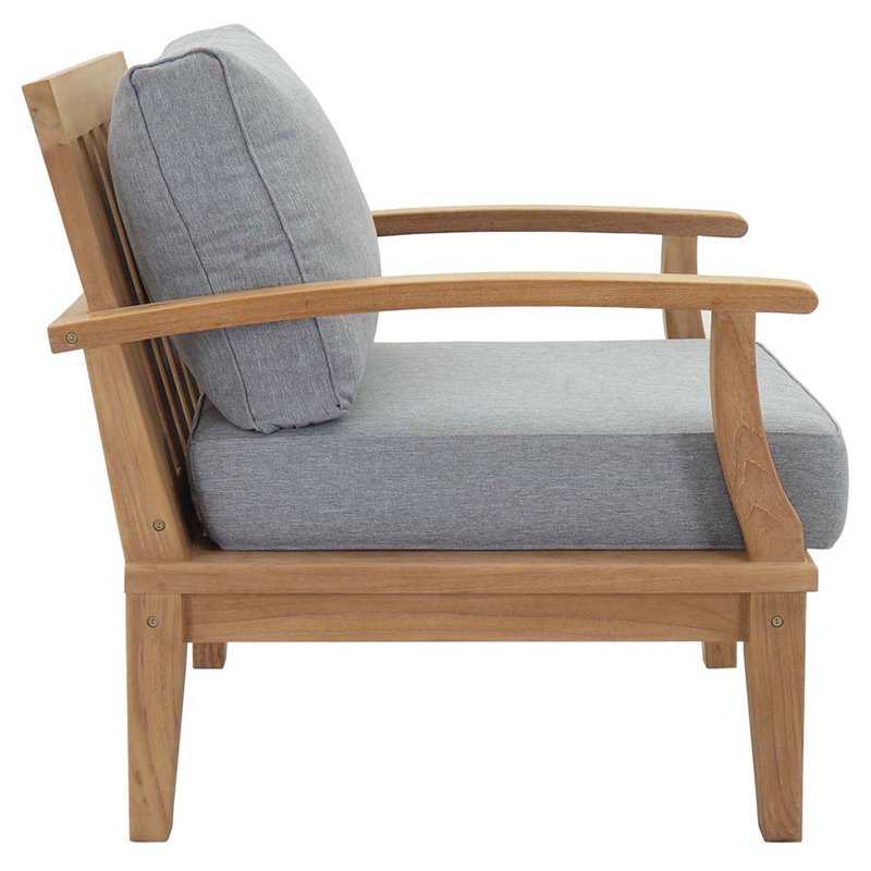 Marina 7 Piece Outdoor Patio Teak Set in Natural Gray