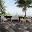 Marina 8 Piece Outdoor Patio Teak Set in Natural Gray