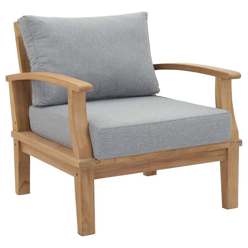 Marina 8 Piece Outdoor Patio Teak Set in Natural Gray