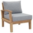 Modway Marina 8-Piece Solid Teak Wood Patio Sofa Set in Natural/Gray