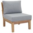 Modway Marina 8-Piece Solid Teak Wood Patio Sofa Set in Natural/Gray
