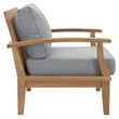 Modway Marina 8-Piece Solid Teak Wood Patio Sofa Set in Natural/Gray