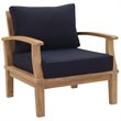 Modway Marina 8-Piece Solid Teak Wood Patio Sofa Set in Natural/Navy