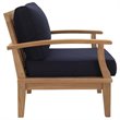 Modway Marina 8-Piece Solid Teak Wood Patio Sofa Set in Natural/Navy