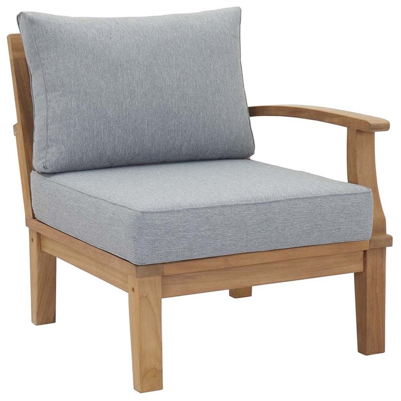 Modway Marina 9 Piece Patio Sofa Set in Natural and Gray