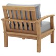 Modway Marina Modern Wood Outdoor Teak Armchair in Natural/Gray