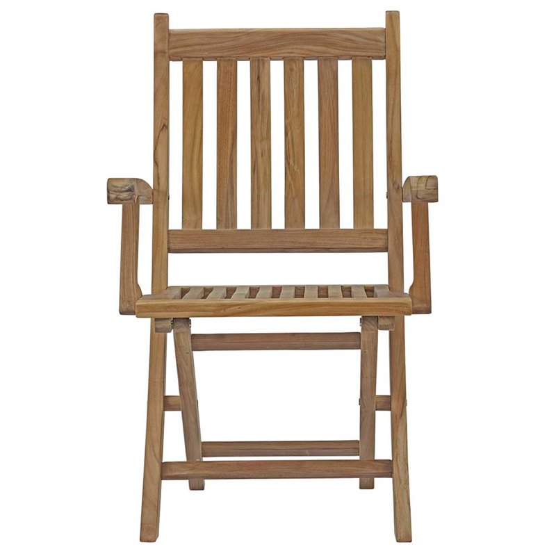 Modway Marina 7-Piece Teak Wood Patio Dining Set with Armchair in Natural