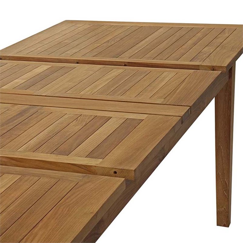 Modway Marina 7-Piece Teak Wood Patio Dining Set with Armchair in Natural