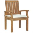 Modway Marina 11-Piece Teak Wood Patio Dining Set in White & Natural