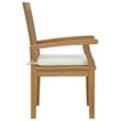 Modway Marina 11-Piece Teak Wood Patio Dining Set in White & Natural