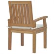 Modway Marina 11-Piece Teak Wood Patio Dining Set in White & Natural