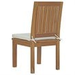 Modway Marina 11-Piece Teak Wood Patio Dining Set in Natural & White