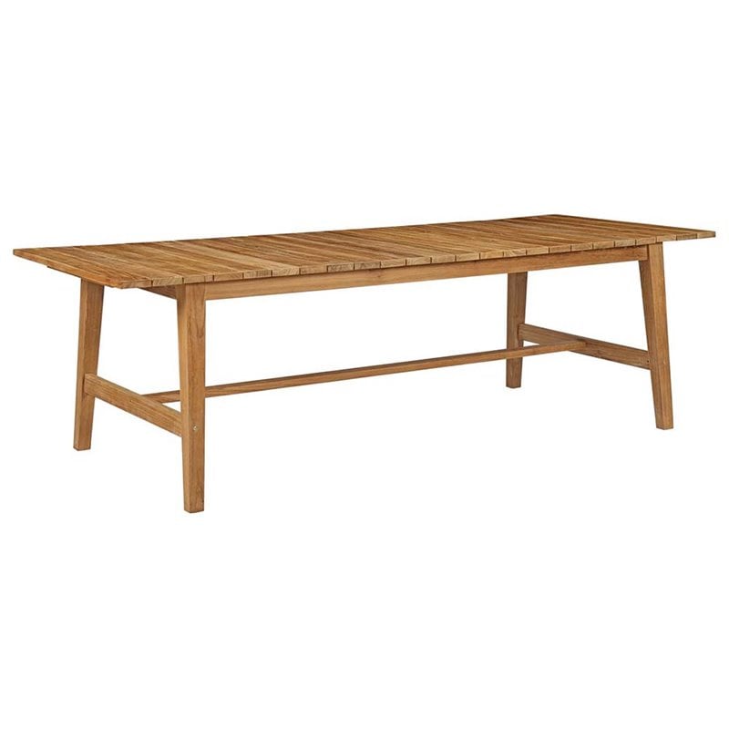 Modway Marina 7 Piece Outdoor Patio Teak Dining Set in Natural White