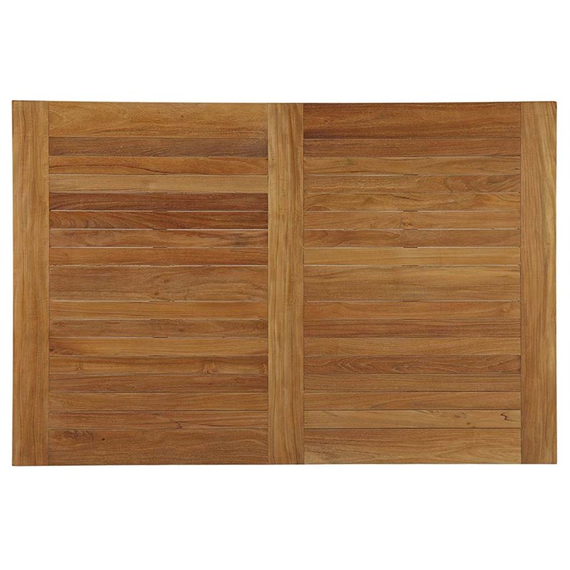 Modway Marina 7-Piece Solid Teak Wood Patio Dining Set in Natural & White