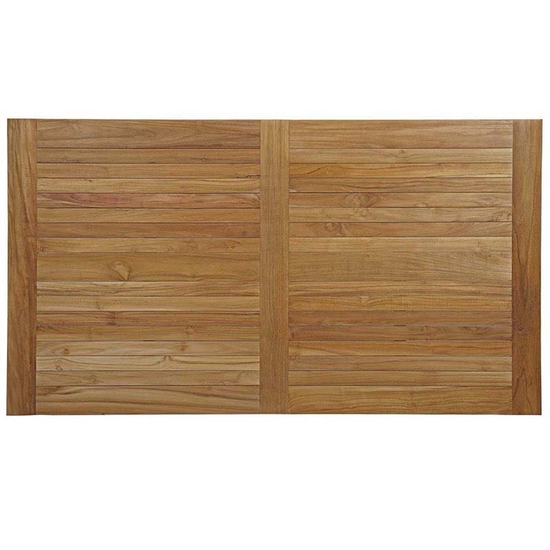 Modway Marina 7-Piece Solid Teak Wood Patio Dining Set in Natural and White