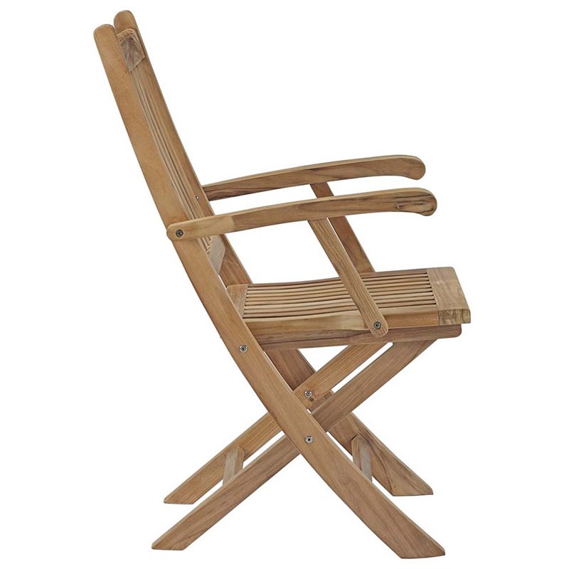 Modway Marina 7 Piece Outdoor Patio Teak Dining Set in Natural