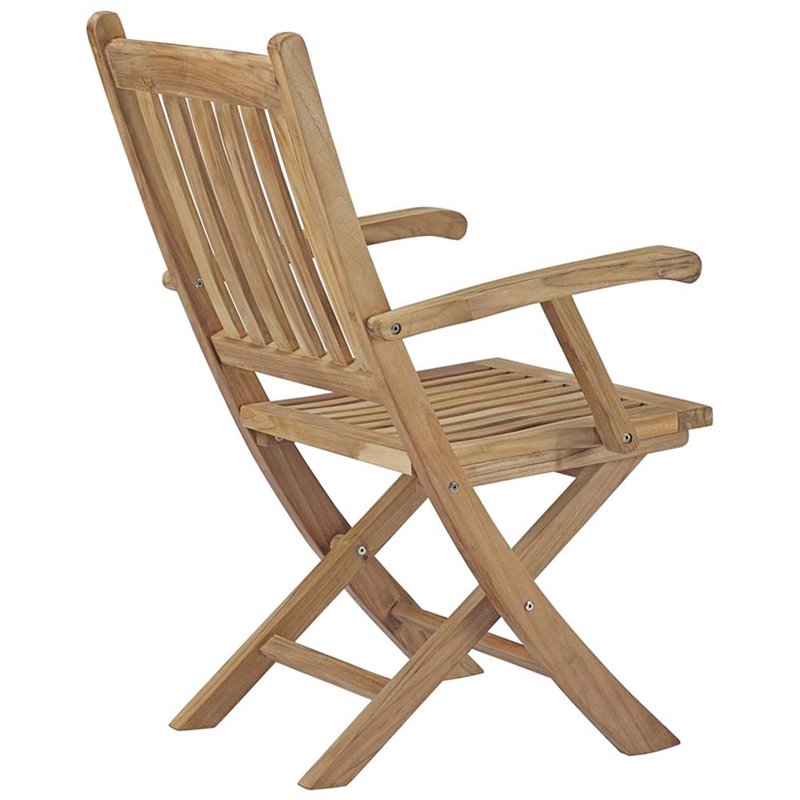 Modway Marina 7 Piece Outdoor Patio Teak Dining Set in Natural