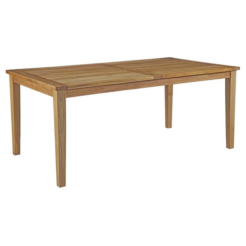 Modway Marina 9-Piece Wood Outdoor Patio Dining Set with Side Chair in Natural