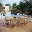 Modway Marina 9 Piece Outdoor Patio Teak Dining Set in Natural