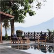 Marina Outdoor Patio Teak Loveseat in Natural Navy