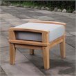 Marina Outdoor Patio Teak Ottoman in Natural Gray