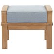 Marina Outdoor Patio Teak Ottoman in Natural Gray