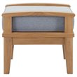 Marina Outdoor Patio Teak Ottoman in Natural Gray