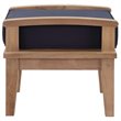 Marina Outdoor Patio Teak Ottoman in Natural Navy