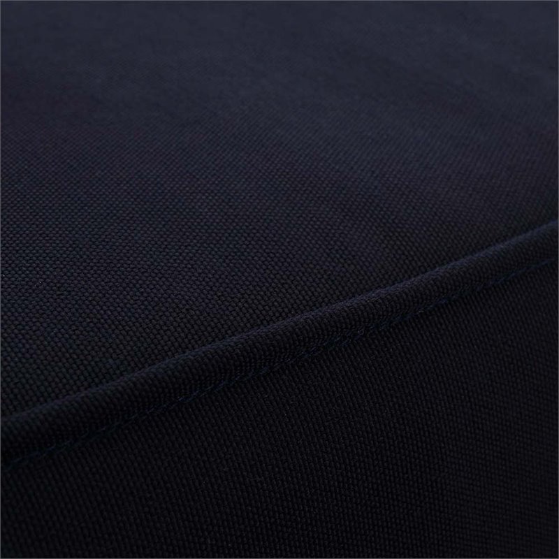 Marina Outdoor Patio Teak Ottoman in Natural Navy